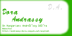 dora andrassy business card